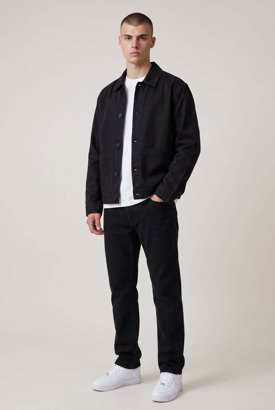 Zara Black Cotton Jacket with Oversized Front Pockets (S)